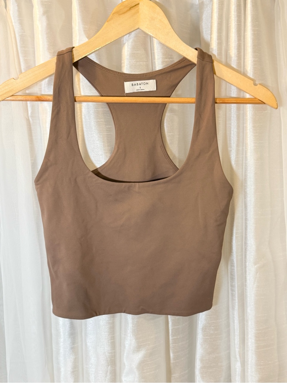 Babaton Taupe Racerback Crop Tank